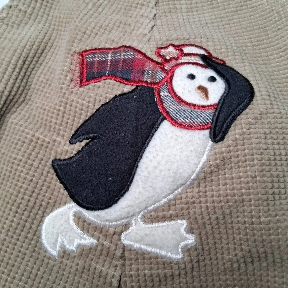 Vintage Blooz by Cachcach Overalls Youth 24 Months Brown Corduroy Penguin Pants - Picture 3 of 16